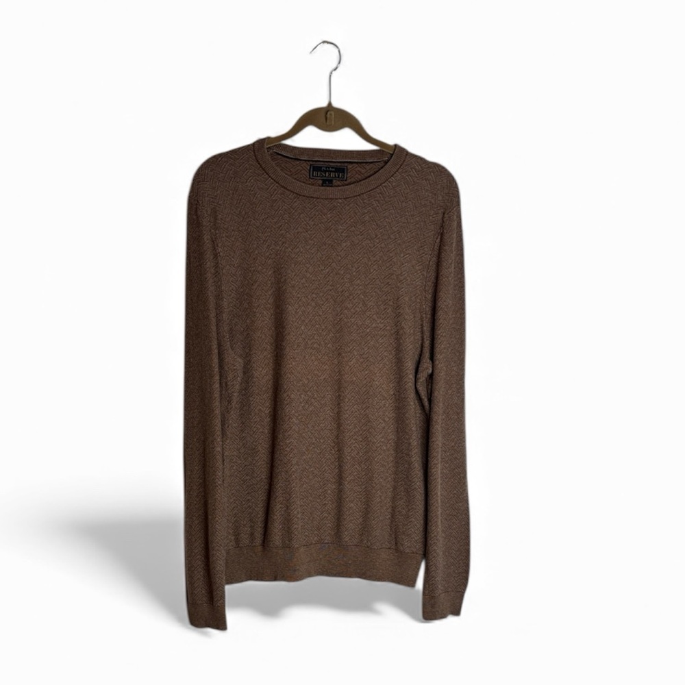Jos A Bank Reserve Brown Silk Blend Sweater Large